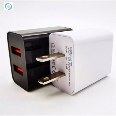 Factory outlet AUTO ID Quick Charging Head Charger 2.4a Dual Port EU/US Wall Fast Charger For iPhone 11 XS Max 12 Free Ship