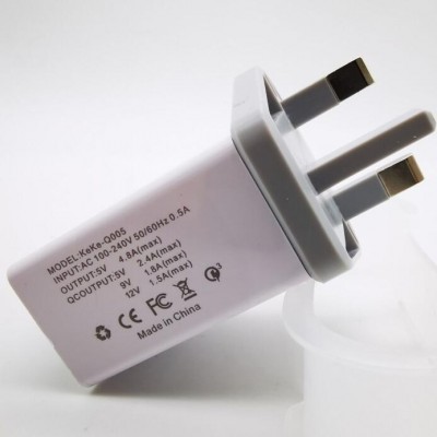 4USB Wall Charger QC3.0 Phone Fast Charger UK Plug QM Quick Charge 5V 2.4A for home office for phone for tablet mp3 laptop 2020