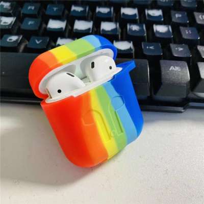 Free shipping Rainbow Soft Silicon Case for Apple Airpods Pro Earphone Cases for airpods 1/2 Protective Cover Box Fashion Cute