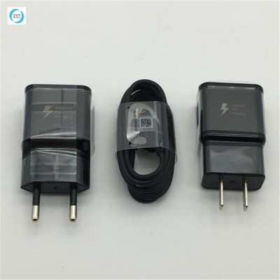 OEM High Quality Travel adapter US EU Plug Fast Charging Wall Fast Charger With 1.2M Usb C type C Cable For Samsung S8 S10